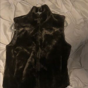 Women's Brown Faux Fur Vest